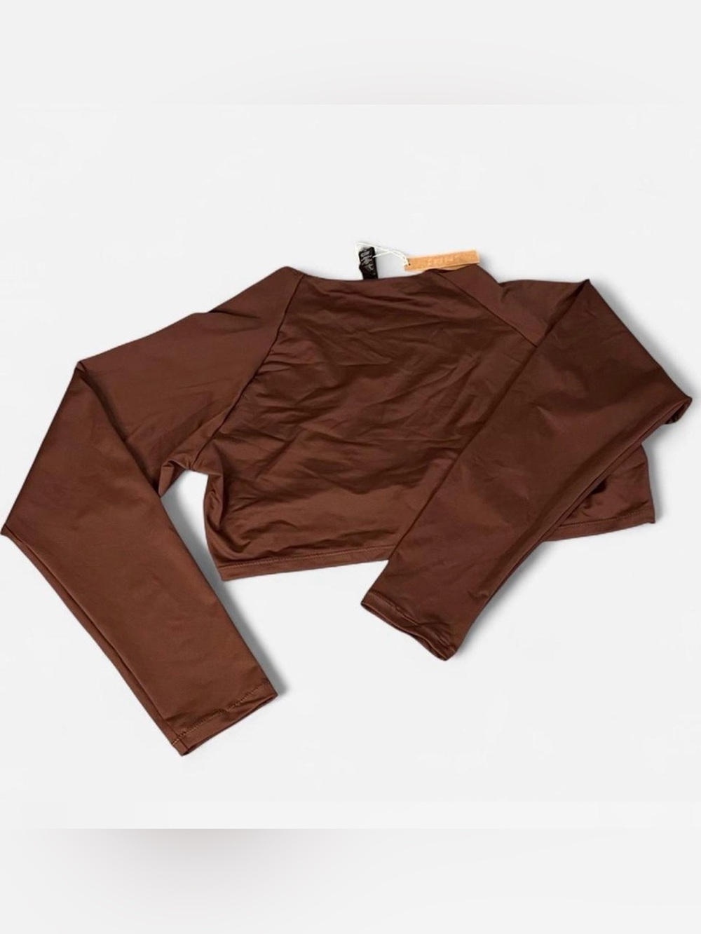 NWT Skims Recycled Swim Underwire Top Women Cocoa Stretch Long Sleeve 3XL - Picture 2 of 9